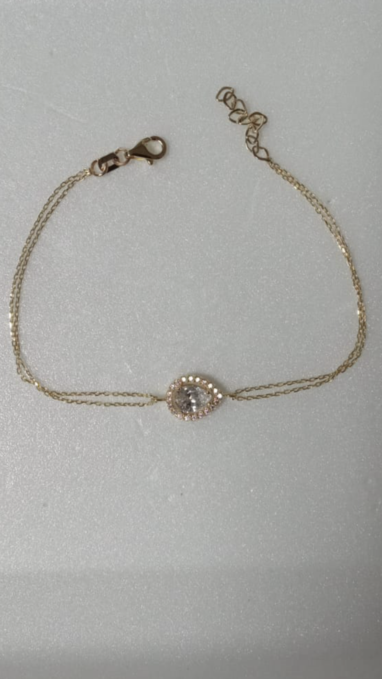 BÜYÜK BOY BEYAZ TAŞLI TEKTAŞ DAMLA BİLEKLİK