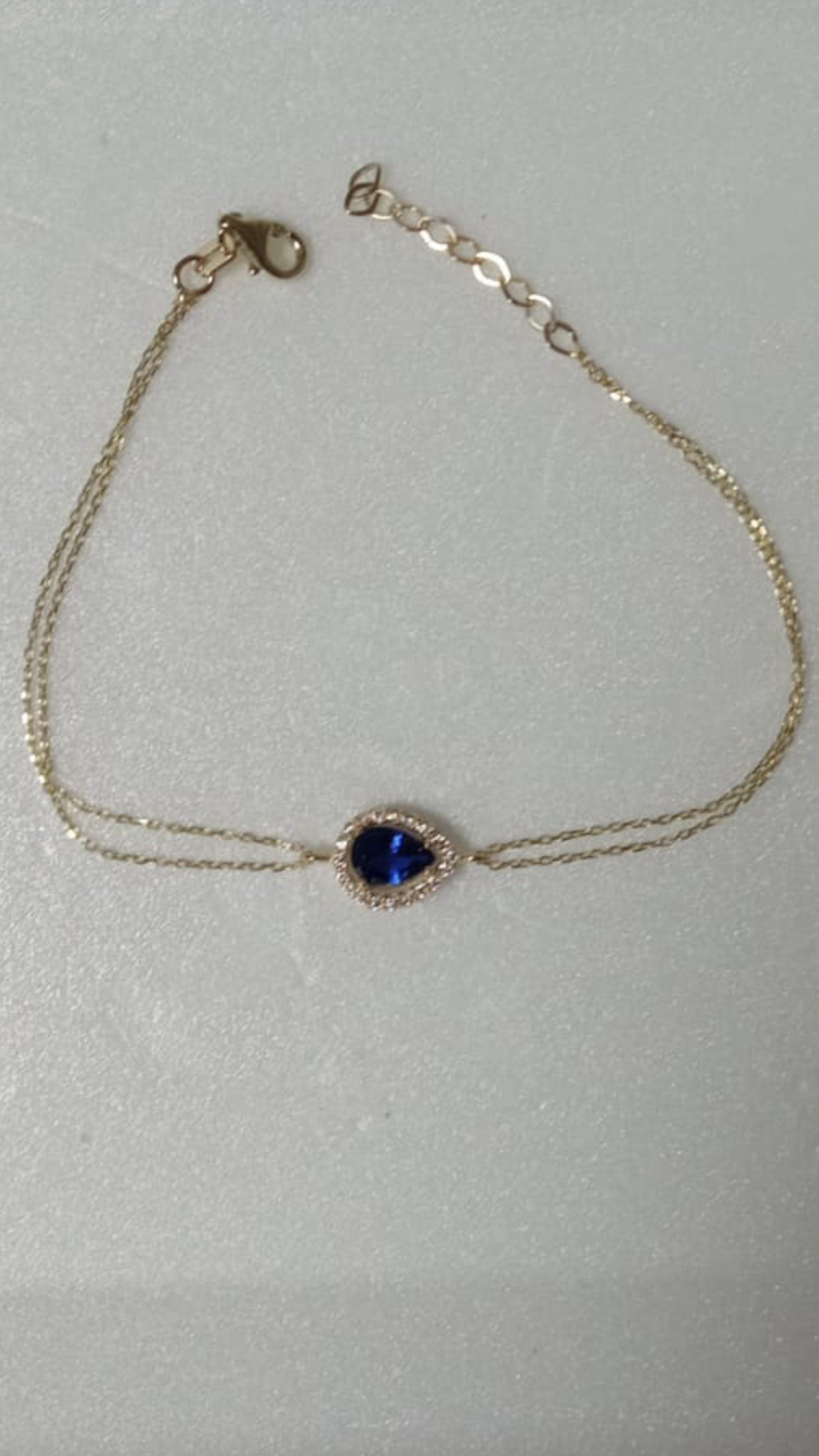 BÜYÜK BOY MAVİ DAMLA TAŞLI TEKTAŞ BİLEKLİK