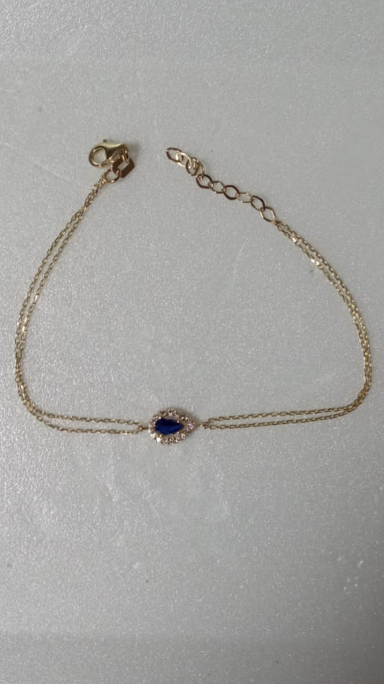 KÜCÜK BOY MAVİ DAMLA TAŞLI TEKTAŞ BİLEKLİK