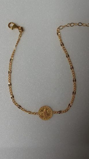 ORTA BOY TUGRALI DİZAYN FİGARO ZİNCİR BİLEKLİK